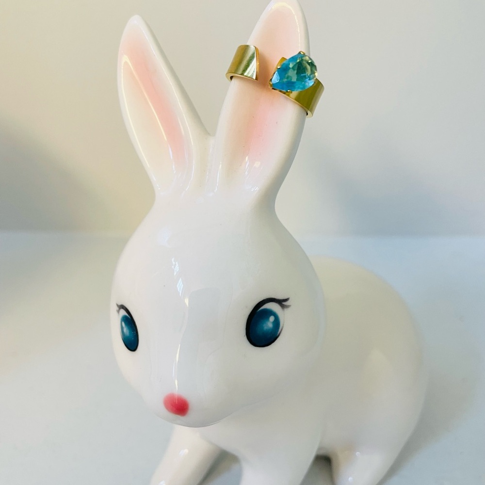 Gold Ring with Blue Gemstone